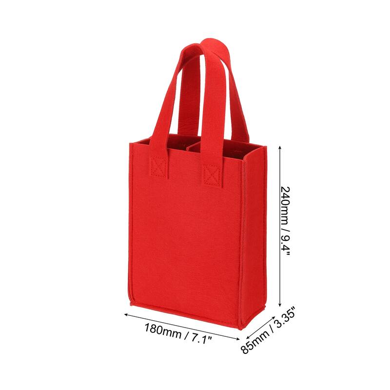 2 Bottle Wine Carrier Tote Bag, Wine Bottle Carrying Bag - Red