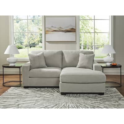 Signature Design by Ashley Ammon Light Gray Sofa Chaise - 85"W x 62"D x 40"H