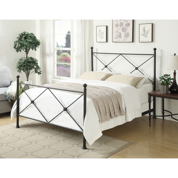X Metal Twin Bed in Black, All-In-One. Opens flyout.
