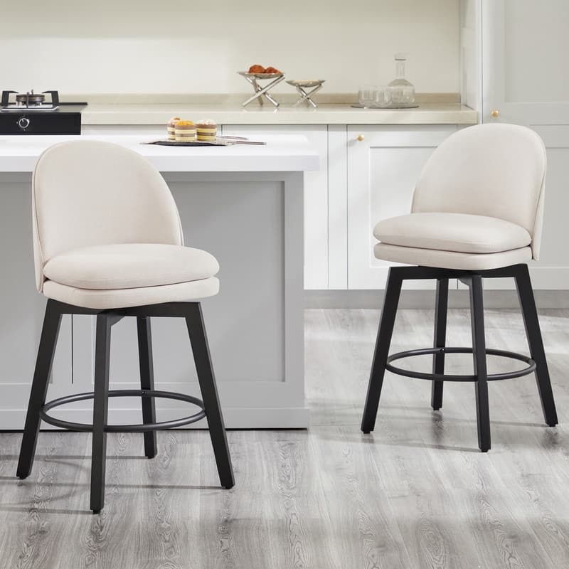 Spruce & Spring Madison Upholstered Swivel Counter Height Bar Stools