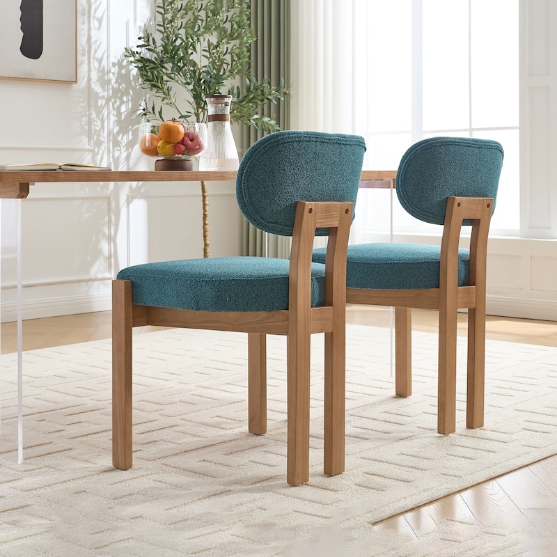 Wooden Dining Chairs Set of 2, Modern Fabric Upholstered Dining Room Chair Kitchen Chairs, Farmhouse Dinner Chair