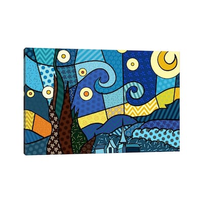iCanvas "Starry Night 2 (After Vincent Van Gogh)" by 5by5collective Canvas Print