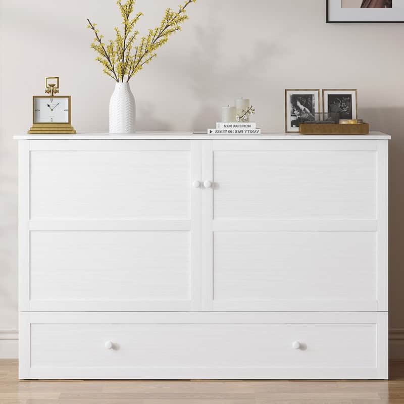 Mixoy Queen Horizontal Murphy Chest Bed with Mattress,Charging Station