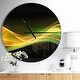 preview thumbnail 8 of 8, Designart '3D Gold Green Wave Design' Oversized Modern Wall CLock