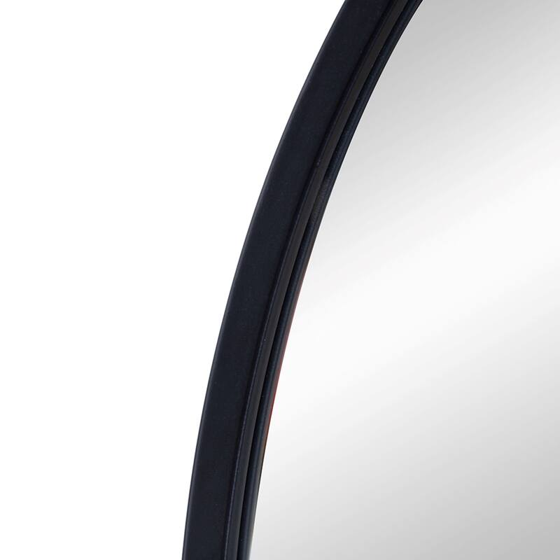 Rounded Arch Top Wall Mirror - 33" - Black