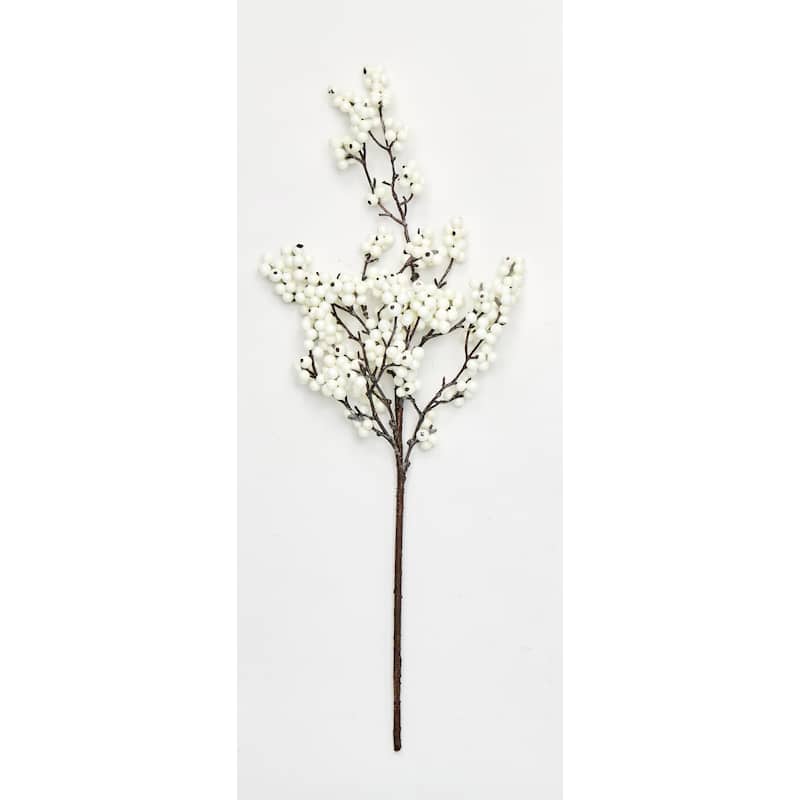 22" Berry Spray, White, Set of 3 - White