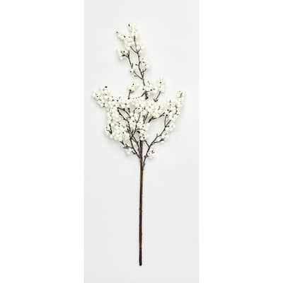 22" Berry Spray, White, Set of 3 - White