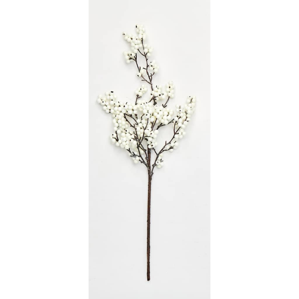 22" Berry Spray, White, Set of 3 - White