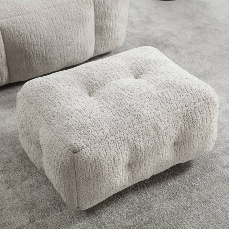 Comfortable Fluffy Bean Bag Chair with ottoman for living room