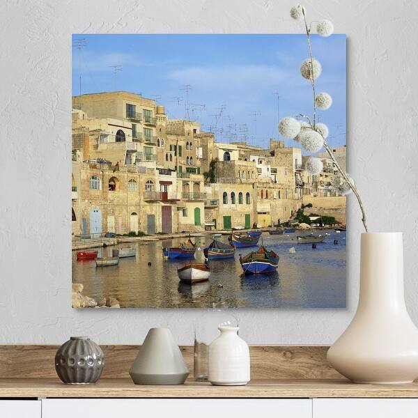 Saint Julian S Bay In Malta Canvas Wall Art Overstock 16379215