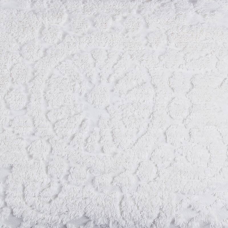 King Wedding Ring Tufted Chenille Bedspread - Blue