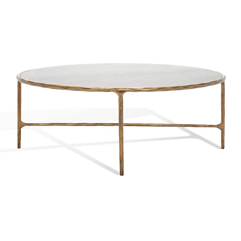 SAFAVIEH Couture Kathleen Oval Metal Coffee Table - 40 In W x 30 In D x 15 In H - 40"W x 30"D x 15"H
