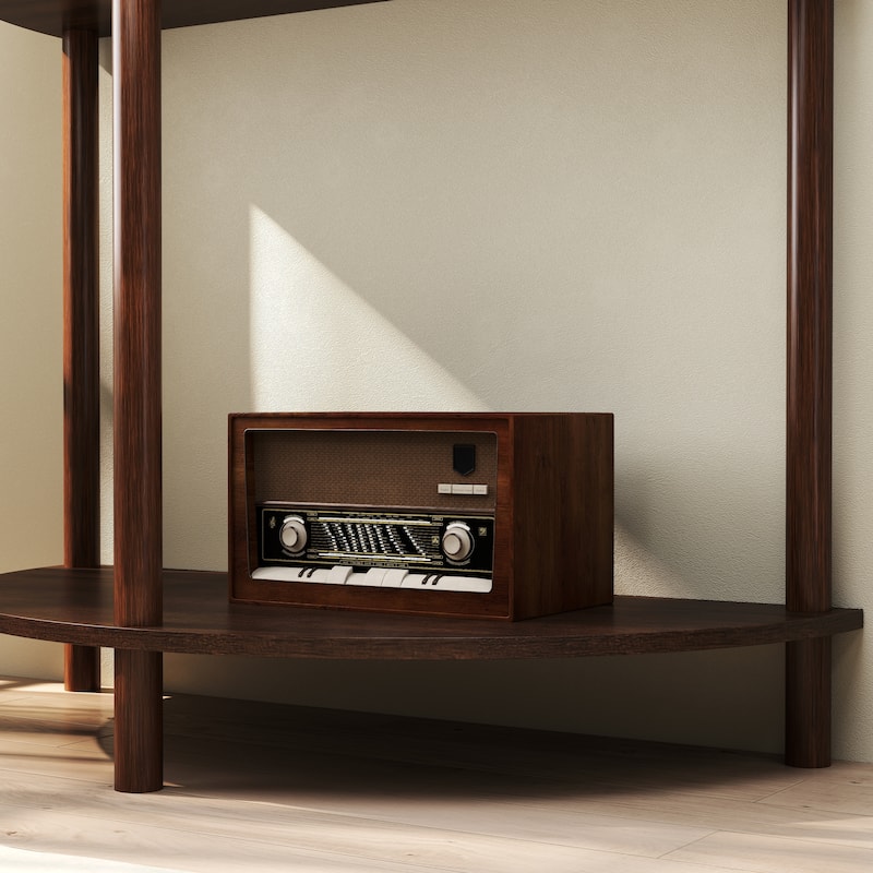 Homy Casa 31.5" Demi-Lune Console Table with 2 Drawers & Shelf, Wave-Pattern Front, Solid Wood Legs, Multiple Colors