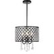preview thumbnail 7 of 22, Avah Metal/Crystal Adjustable LED Drop Chandelier, Black/Clear by JONATHAN Y