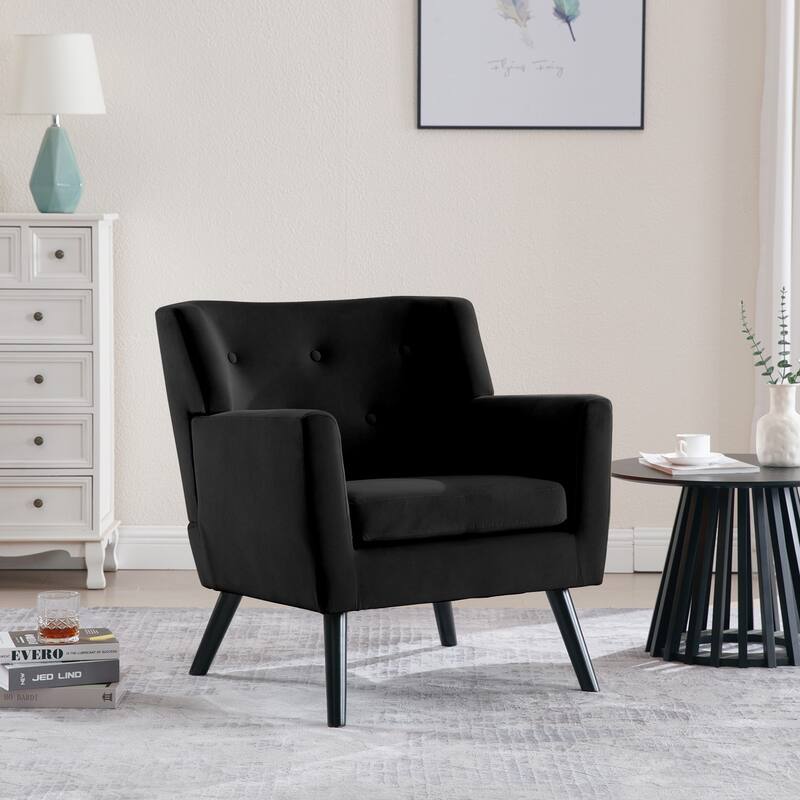 Velvet Upholstered Armchair Tufted Accent Chair, Set of 2 - 30.71"H x 28.35" W x 27.56"D