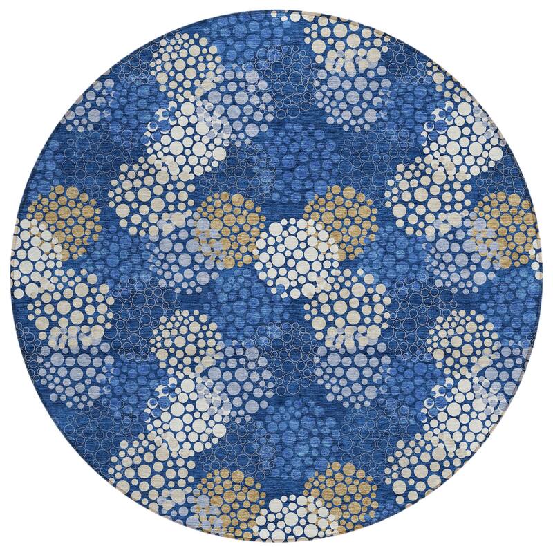 HomeRoots Polka Dot Transitional Rectangle Outdoor Rug