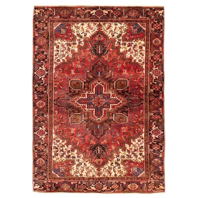 ECARPETGALLERY Hand-knotted Sarabi Red Wool Rug - 6'5 x 9'3