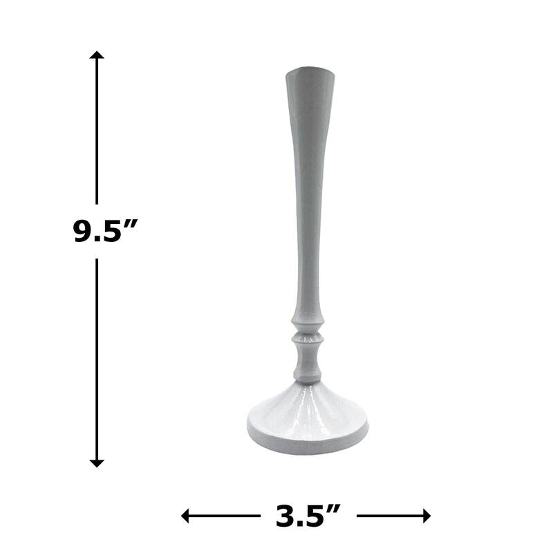 10 Inch Decorative Handmade Aluminum Stylish Candle holder Set of 2 - 3.5 x 3.5 x 9.5 in