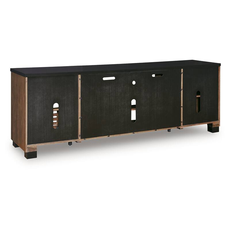 Signature Design by Ashley Kallari Warm Brown/Black 84" TV Stand for TVs up to 96" - 83"W x 20"D x 29"H