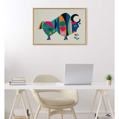 Kate and Laurel Sylvie MCM Ox Framed Canvas by Rachel Lee