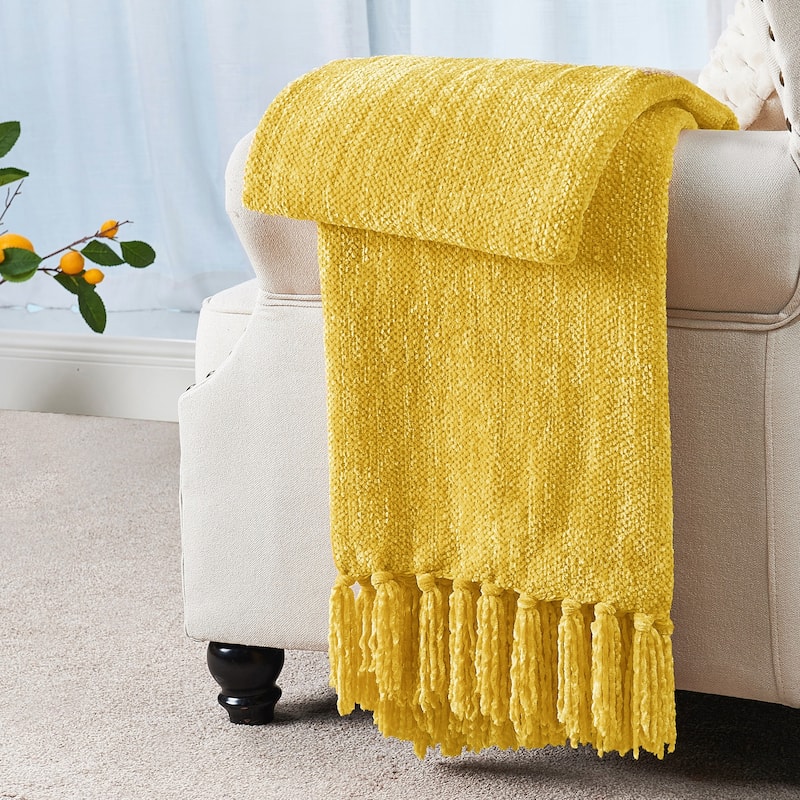 Crystal Chenille Knitted Throw