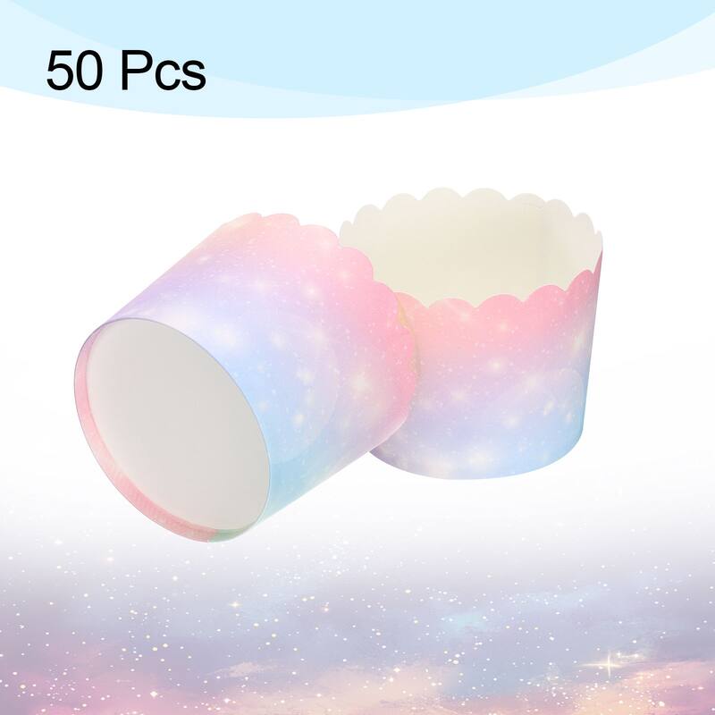 50Pcs Paper Baking Cups Cupcake Muffins Liner Wrappers Gradient