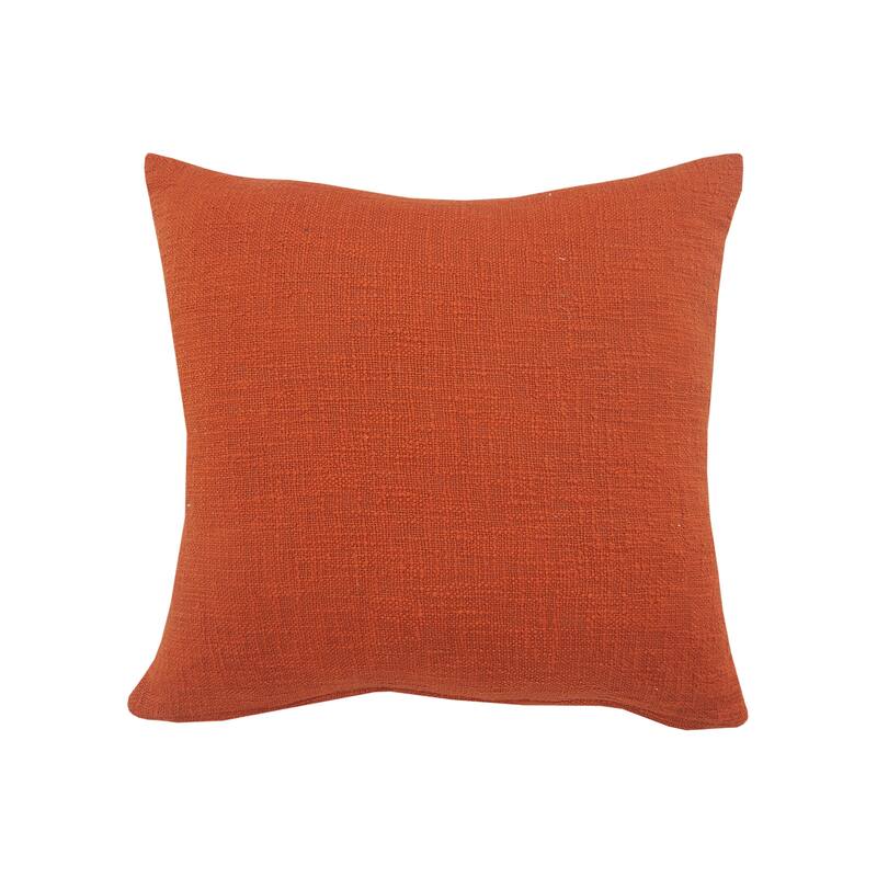HomeRoots 20" X 20" Cinnamon Orange 100% Cotton Zippered Pillow