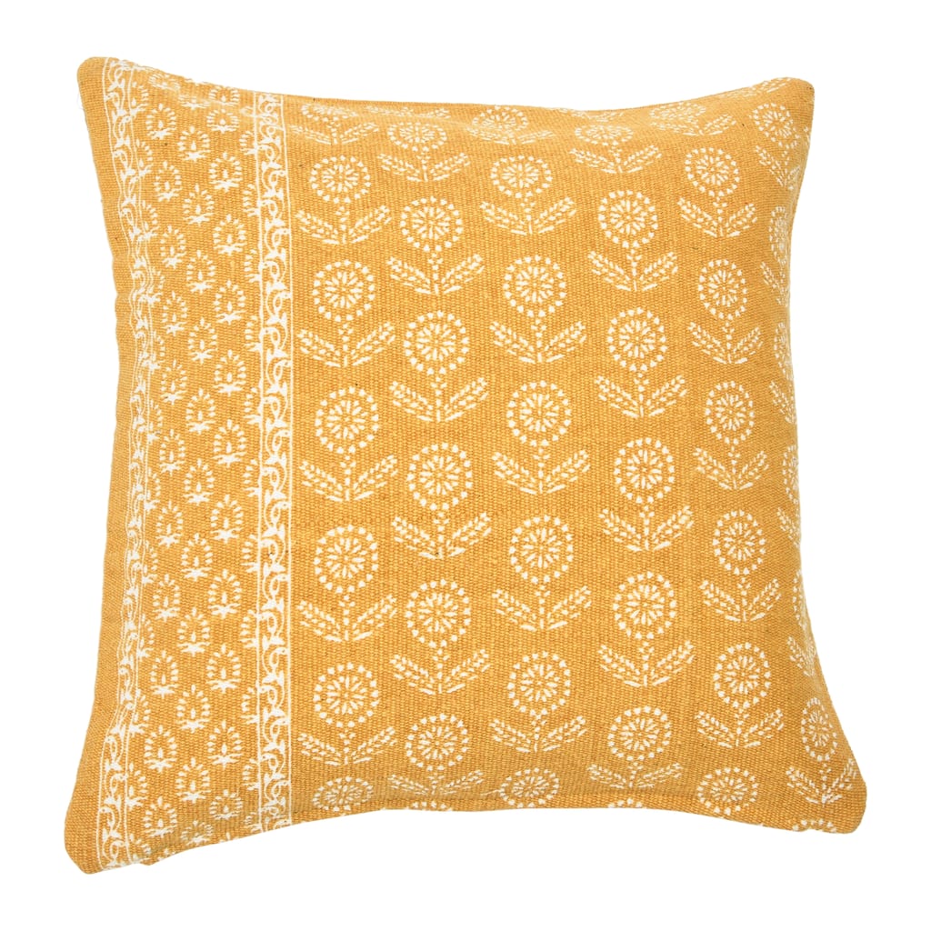 Square Floral Fields Pillow Cover