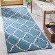 preview thumbnail 4 of 34, SAFAVIEH Handmade Flatweave Dhurries Shiela Modern Moroccan Wool Rug 2'6" x 10' Runner - Light Blue/Ivory - Runner