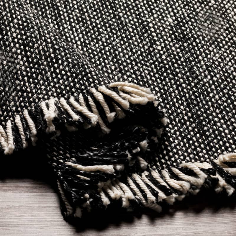 Surya Liam Outdoor Safe Modern Solid Fringe Area Rug