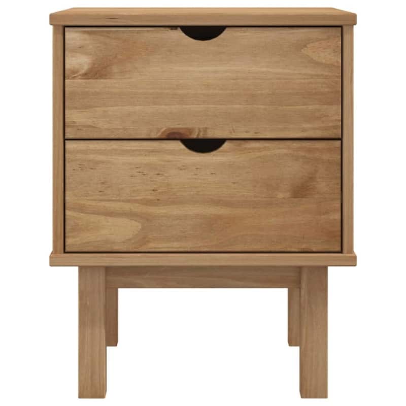 Solid Wood Pine Bedside Cabinet with 2 Drawers