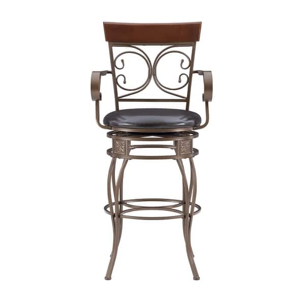 slide 2 of 8, Onyx Big & Tall Scroll Barstool Pewter