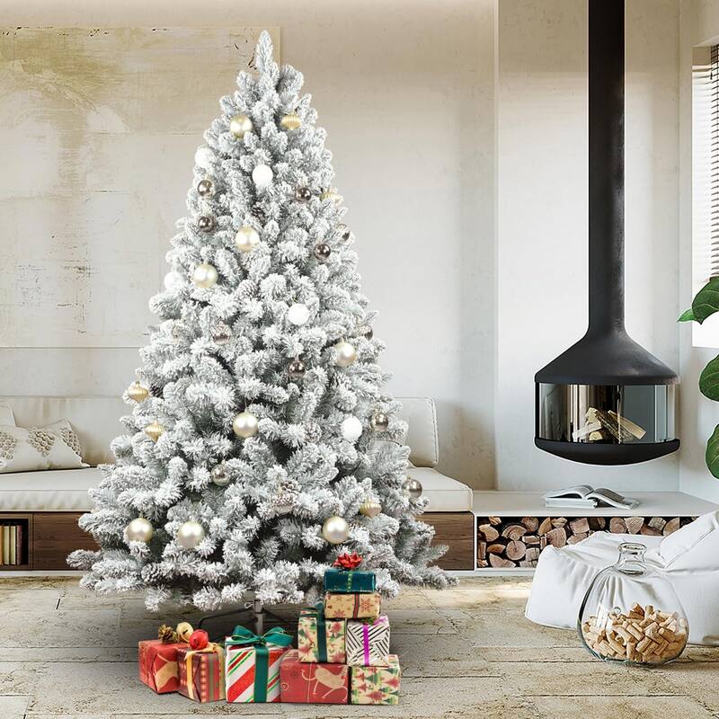 Snow-Flocked Artificial Christmas Tree - N/A