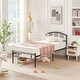 preview thumbnail 2 of 3, Black Metal Twin Platform Bed Frame with Arched Headboard, 330lb Capacity, Noise-Free, Under-Bed Storage and Easy Assembly