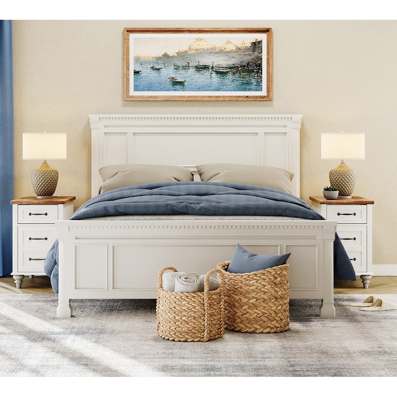 Nightstand End Table With Charging Station for Living Room Bedroom