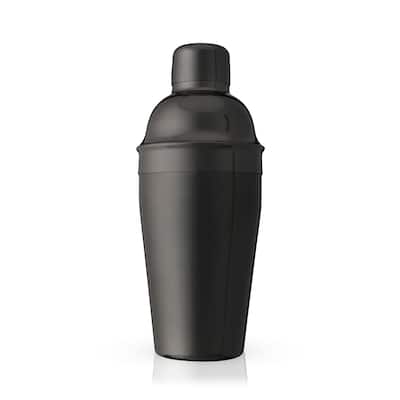 True Contour Gunmetal Cocktail Shaker, 18 oz Stainless Steel Cobbler Shaker With Cap And Strainer