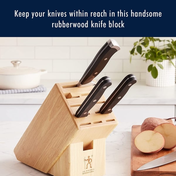 Knife Block Rubberwood - Knife Holder - Knife Block Without Knives