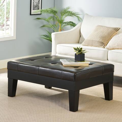 Chatham Espresso Bonded Leather Storage Ottoman by Christopher Knight Home