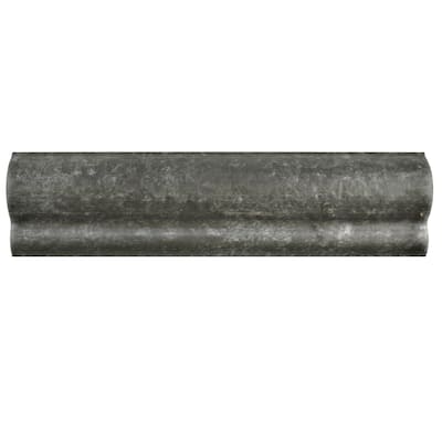 Merola Tile Costa Moldura Grafito 2" x 7-7/8" Ceramic Wall Trim - (1 Tile)