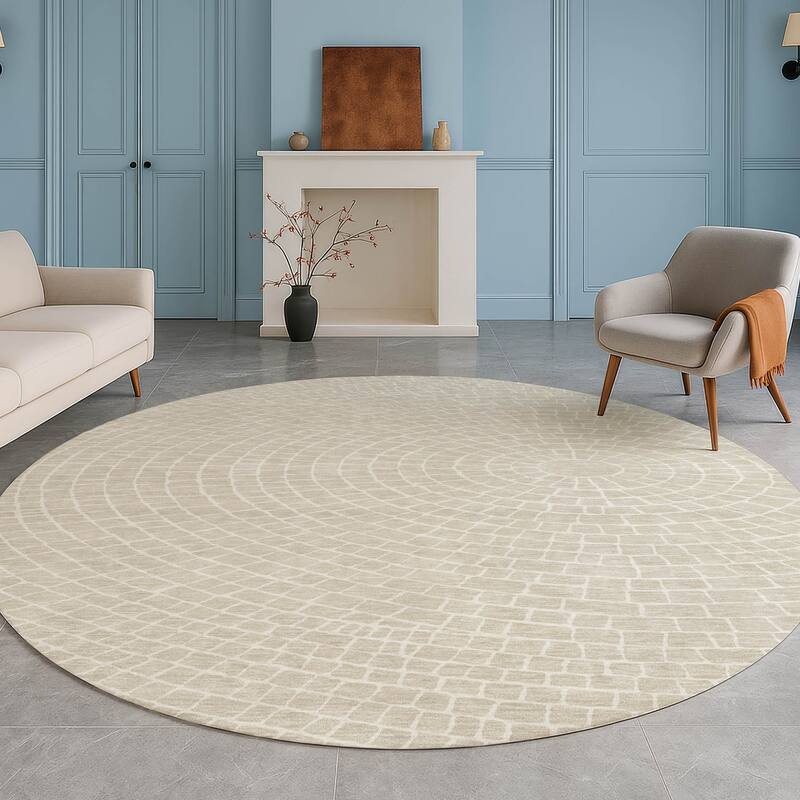 Machine Washable Indoor/ Outdoor Modern Gravity Chantille Rug