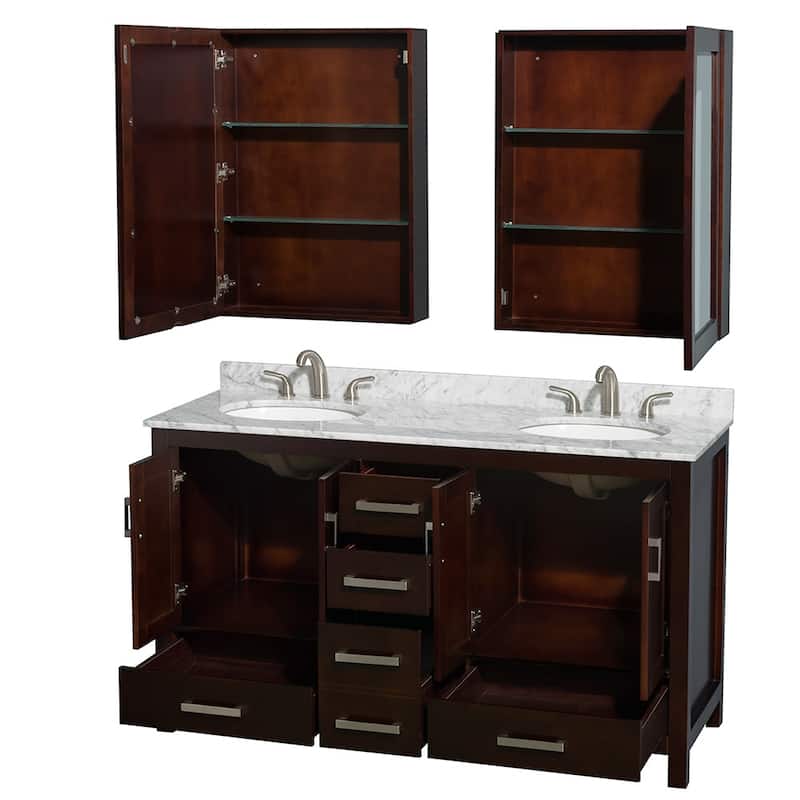 Wyndham Collection WCS141460DUNOMED Sheffield 60" Free Standing Double