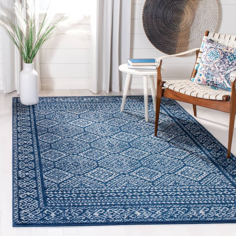 SAFAVIEH Tulum Yolonda Rustic Moroccan Boho Rug - 3' x 5' - Navy/Ivory - Rectangle