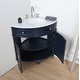 preview thumbnail 4 of 4, 24" Benton Collection Triadsville Dark Blue Corner Bathroom Vanity