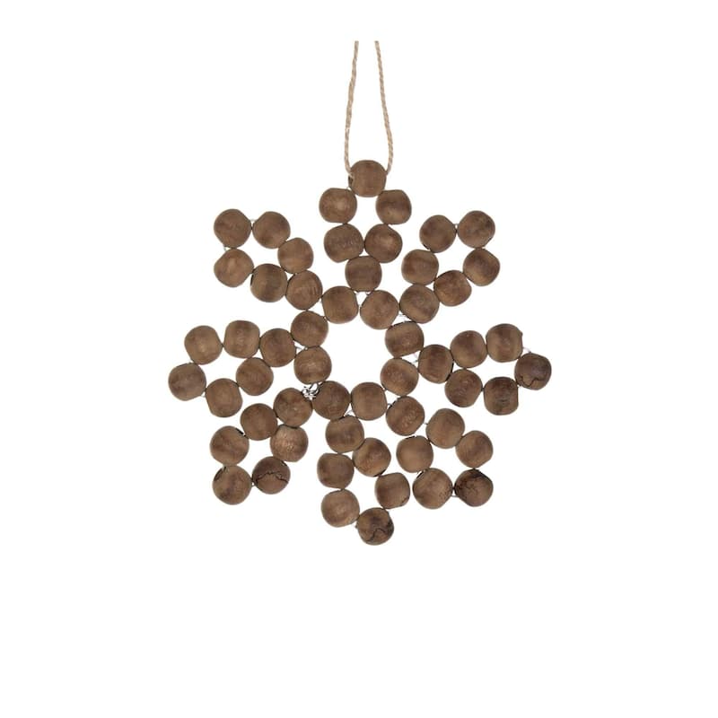 Set of 12 Beaded Snowflake Christmas Ornaments 6.75"