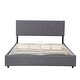 preview thumbnail 5 of 14, Grey Full Upholstered Platform Bed with Lifting Storage and Tufted Headboard