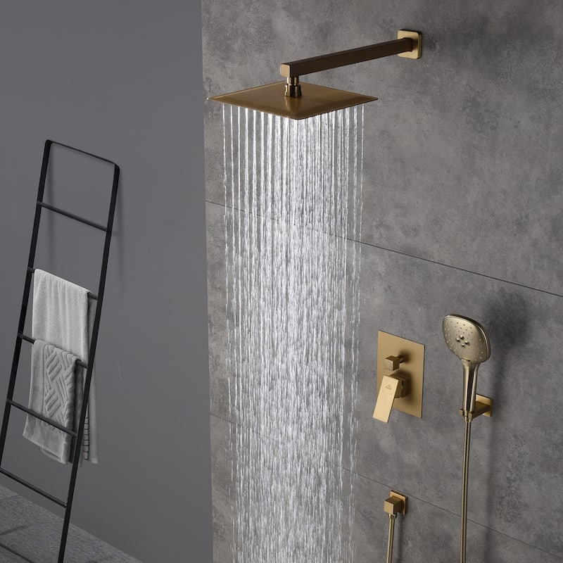 2 Function 10-inch Wall Mounted Dual Shower Heads Shower System