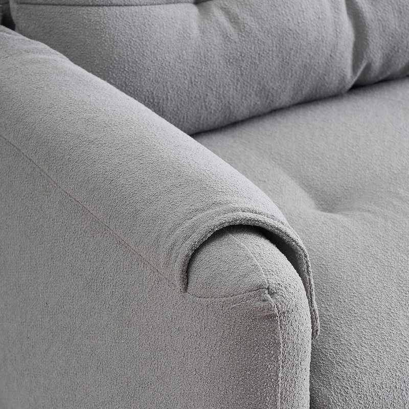 Teddy Cotton Linen Fabric Sofa with Built-in Storage
