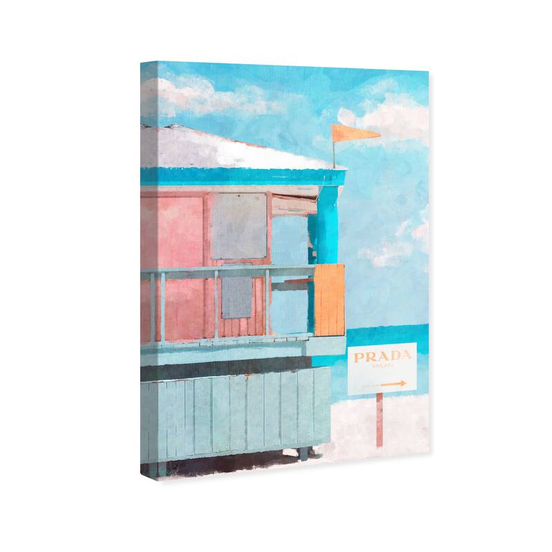 Wynwood Studio Canvas Nautical and Coastal Glam Lifeguard House Blue and Nautical & Coastal Wall Art Canvas Print