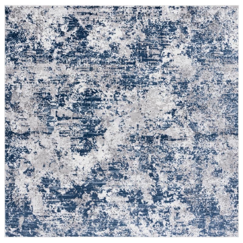 SAFAVIEH Amelia Madlaina Abstract Rug - 8' Square - Ivory/Navy