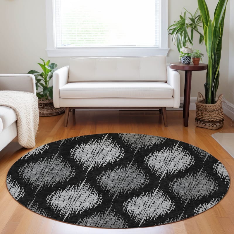 Machine Washable Indoor/ Outdoor Chantille Contemporary Geo Rug